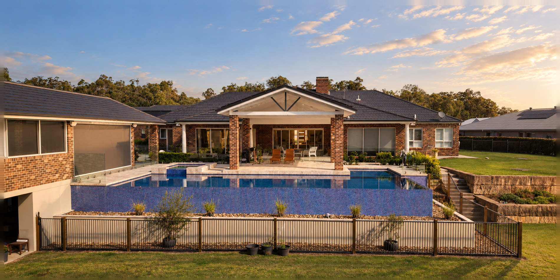 The pool and alfresco at the rear