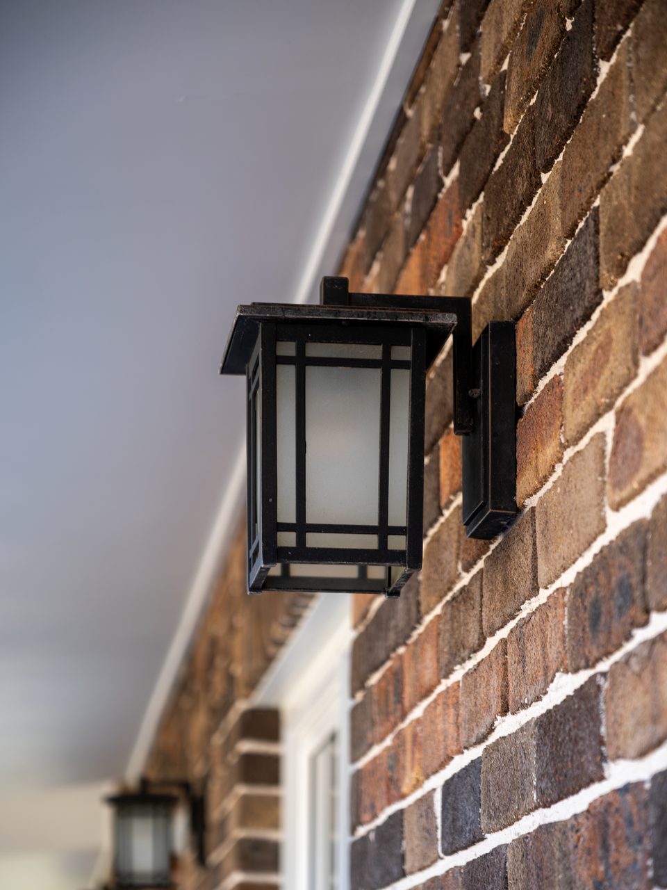 A lantern on the brickwork