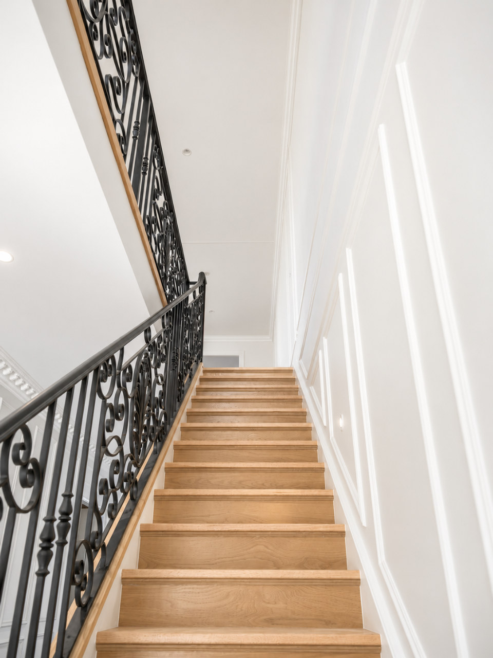 The stair and its iron balustrade